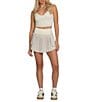 GOLD HINGE High Waist Tiered Pleated Tennis Shirt, Color:Bone - Image 4