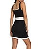 GOLD HINGE Square Neck Sleeveless Black White Lined Active Dress, Color:Black/White - Image 2