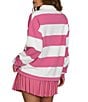 GOLD HINGE Striped Rugby Collared Neck Long Sleeve Top - Image 2