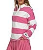 GOLD HINGE Striped Rugby Collared Neck Long Sleeve Top - Image 3