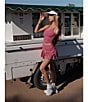 GOLD HINGE Sweetheart Neckline Scoop Back Lined Mid Length Bra, Color:Raspberry - Image 6