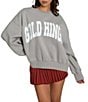 GOLD HINGE Wide Arm Crew Neck Long Sleeve Logo Sweatshirt, Color:Light Grey - Image 1