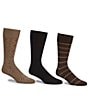 Color:Assorted Pack - Image 1 - Gold Label Roundtree & Yorke Assorted Argyle-Solid-Stripe Crew Socks 3-Pack