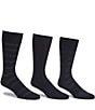 Color:Navy - Image 1 - Gold Label Roundtree & Yorke Assorted Argyle-Solid-Stripe Crew Socks 3-Pack