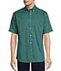 Roundtree & Yorke Gold Label Roundtree & Yorke Big & Tall Non-Iron Short Sleeve Patterned Oxford Sport Shirt, Color:Green - Image 1