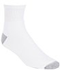 Color:White/Grey - Image 1 - Gold Label Roundtree & Yorke Big & Tall Cushion 6-Pack Quarter Athletic Socks