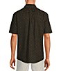Color:Black - Image 2 - Gold Label Roundtree & Yorke Big & Tall Non-Iron Short Sleeve Geometric Print Slub Sport Shirt