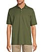Color:Army Green - Image 1 - Gold Label Roundtree & Yorke Big & Tall Non-Iron Short Sleeve Solid Pique Polo Shirt
