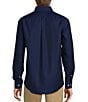 Roundtree & Yorke Gold Label Roundtree & Yorke Big & Tall Non-Iron Button-Down Collar Solid Dobby Sport Shirt, Color:Navy - Image 2
