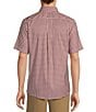 Color:Red - Image 2 - Gold Label Roundtree & Yorke Big & Tall Slim Fit Non-Iron Short Sleeve Small Plaid Sport Shirt