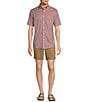 Color:Red - Image 3 - Gold Label Roundtree & Yorke Big & Tall Slim Fit Non-Iron Short Sleeve Small Plaid Sport Shirt