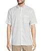 Color:White - Image 1 - Gold Label Roundtree & Yorke Full Fit Non-Iron Button Down Collar Short Sleeve Oxford Sport Shirt