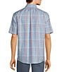 Color:Blue - Image 2 - Gold Label Roundtree & Yorke Non-Iron Short Sleeve Large Plaid Oxford Sport Shirt