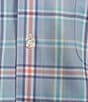 Color:Blue - Image 4 - Gold Label Roundtree & Yorke Non-Iron Short Sleeve Large Plaid Oxford Sport Shirt