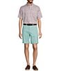 Color:Coral - Image 3 - Gold Label Roundtree & Yorke Full Fit Non-Iron Short Sleeve Medium Plaid Oxford Sport Shirt