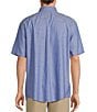 Color:Light Blue - Image 2 - Gold Label Roundtree & Yorke Big & Tall Full Fit Non-Iron Short Sleeve Oxford Sport Shirt