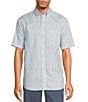 Color:White - Image 1 - Gold Label Roundtree & Yorke Non-Iron Short Sleeve Small Checked Oxford Sport Shirt