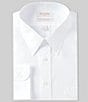 Color:White - Image 1 - Gold Label Roundtree & Yorke Non-Iron Fitted Button Down Collar Solid Dress Shirt