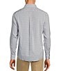 Color:Blue - Image 2 - Gold Label Roundtree & Yorke Non-Iron Long Sleeve Small Checked Linen Sport Shirt