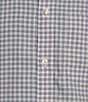 Color:Blue - Image 4 - Gold Label Roundtree & Yorke Non-Iron Long Sleeve Small Checked Linen Sport Shirt