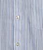 Color:Blue - Image 4 - Gold Label Roundtree & Yorke Non-Iron Long Sleeve Small Stripe Linen Sport Shirt
