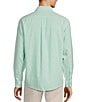 Color:Aqua Green - Image 2 - Gold Label Roundtree & Yorke Non-Iron Long Sleeve Solid Linen Sport Shirt