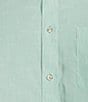 Color:Aqua Green - Image 4 - Gold Label Roundtree & Yorke Non-Iron Long Sleeve Solid Linen Sport Shirt