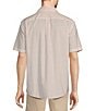 Color:White - Image 2 - Gold Label Roundtree & Yorke Non-Iron Short Sleeve Geometric Print Slub Sport Shirt