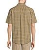 Color:Tan - Image 2 - Gold Label Roundtree & Yorke Non-Iron Short Sleeve Medium Plaid Slub Sport Shirt