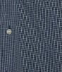 Color:Blue - Image 4 - Gold Label Roundtree & Yorke Non-Iron Short Sleeve Small Checked Poplin Sport Shirt