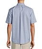 Roundtree & Yorke Gold Label Roundtree & Yorke Non-Iron Short Sleeve Solid Dobby Sport Shirt, Color:Blue - Image 2
