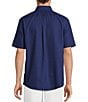 Roundtree & Yorke Gold Label Roundtree & Yorke Non-Iron Short Sleeve Solid Dobby Sport Shirt, Color:Deep Blue - Image 2