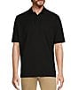 Color:Black - Image 1 - Gold Label Roundtree & Yorke Non-Iron Short Sleeve Solid Pique Polo Shirt