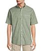 Color:Army Green - Image 1 - Gold Label Roundtree & Yorke Non-Iron Short Sleeve Solid Slub Sport Shirt