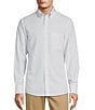 Color:White - Image 1 - Gold Label Roundtree & Yorke Non-Iron Slim Fit Long Sleeve Checked Sport Shirt