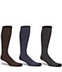 Color:Stripe Assorted - Image 1 - Gold Label Roundtree & Yorke Patterned Assorted Over-the-Calf Dress Socks 3-Pack