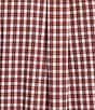 Color:Red - Image 4 - Gold Label Roundtree & Yorke Slim Fit Non-Iron Short Sleeve Small Plaid Sport Shirt
