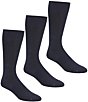 Color:Navy - Image 1 - Gold Label Roundtree & Yorke Solid Crew Socks 3-Pack