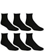 Color:Black - Image 1 - Gold Label Roundtree & Yorke Sport Quarter Athletic Socks 6-Pack