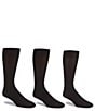 Roundtree & Yorke Gold Label Roundtree & Yorke Textured Microfiber Crew Dress Socks, Color:Black - Image 1