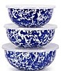 Color:Blue - Image 1 - Enamelware Cobalt Swirl Mixing Bowls, Set of 3