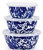 Color:Blue - Image 1 - Enamelware Swirl Nesting Bowls, Set of 3