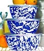 Color:Blue - Image 3 - Enamelware Swirl Nesting Bowls, Set of 3
