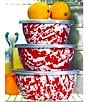 Golden Rabbit Enamelware Swirl Nesting Bowls, Set of 3, Color:Red - Image 4