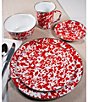 Golden Rabbit Enamelware Swirl Salad Bowls, Set of 4, Color:Red - Image 3