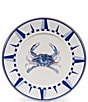 Color:Blue - Image 2 - Enamelware Blue Crab Dinner Plates, Set of 4