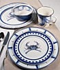 Color:Blue - Image 4 - Enamelware Blue Crab Sandwich Plates, Set of 4