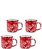 Golden Rabbit Enamelware Swirl Mugs, Set of 4, Color:Red - Image 1