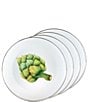 Color:Green - Image 1 - Enamelware Artichoke Fresh Produce Dinner Plates, Set of 4