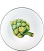 Color:Green - Image 2 - Enamelware Artichoke Fresh Produce Dinner Plates, Set of 4